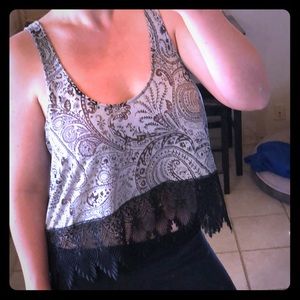 Doily boho crop top lace tank